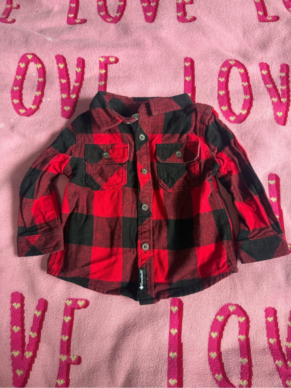 Toddler Red & Black Buffalo Plaid Button-Down Shirt